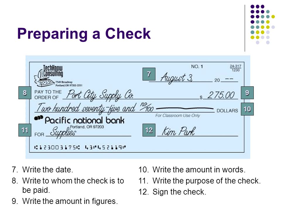Learn How To Write A Check